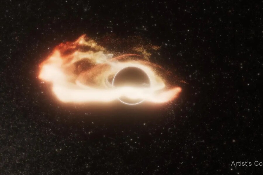 Hubble Spots Rogue Black Hole Devouring Star in Rare Off-Center Cosmic Event
