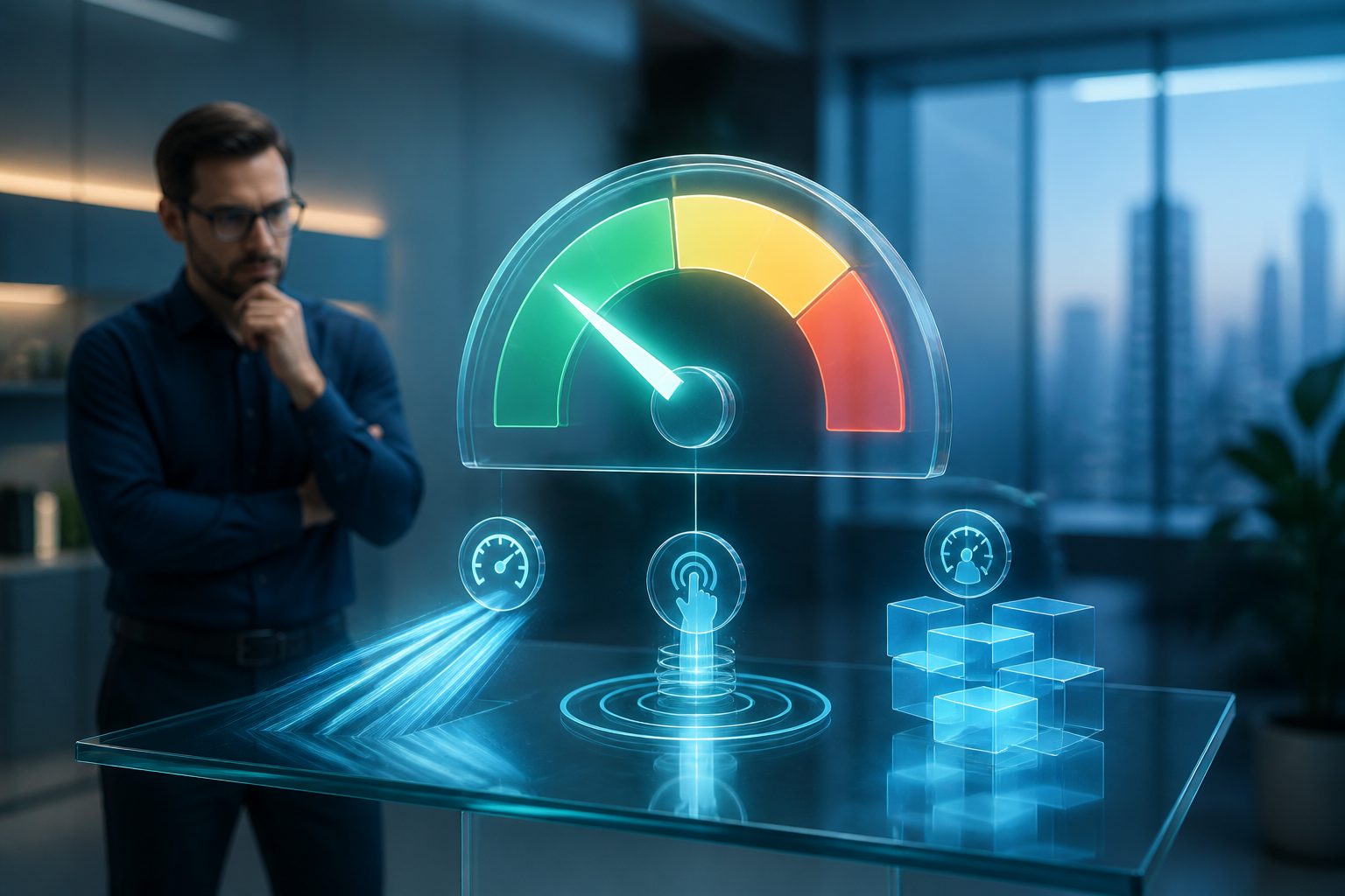 Website performance dashboard showing Core Web Vitals metrics on a laptop screen